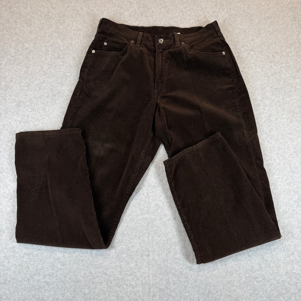 Levi's 565 Corduroy Pants Mens 34x34 Brown Loose Fit Wide Leg Vintage 90s Style